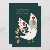 Cartes Pour Fêtes Annuelles Amour et Paix Noël élégant et élégant (Devant / Derrière)