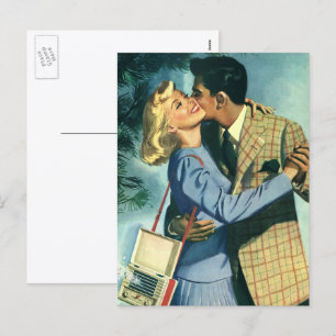 Cartes Pour Fêtes Annuelles Amour et romance vintage, danse de Noël