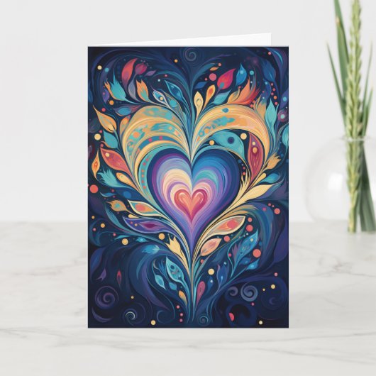 Cartes Pour Fêtes Annuelles Amour Éternel Art Abstrait (Devant)