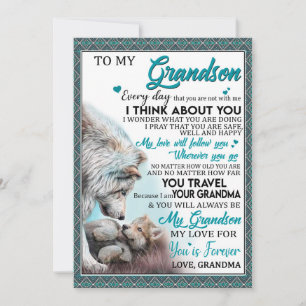 Cartes Pour Fêtes Annuelles Amour Grandson Lettre à mon petit-fils de grand-