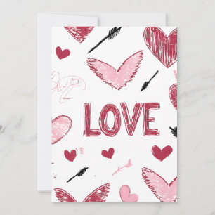Cartes Pour Fêtes Annuelles Amour Gribouillage Bonne Saint Valentin Citation d
