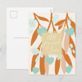 Cartes Pour Fêtes Annuelles Amour Heureuse Sainte-Valentin Coeurs Branches Fle (Devant / Derrière)