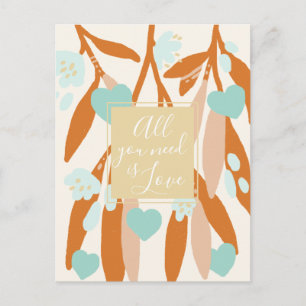 Cartes Pour Fêtes Annuelles Amour Heureuse Sainte-Valentin Coeurs Branches Fle