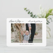 Cartes Pour Fêtes Annuelles Amour & Joie Moderne Minimal QR Code Message vidéo (Debout devant)