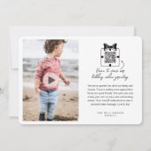 Cartes Pour Fêtes Annuelles Amour & Joie Moderne Minimal QR Code Message vidéo (Dos)