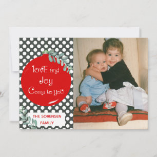 Cartes Pour Fêtes Annuelles Amour & Joie Venez À Vous Photo De Noël