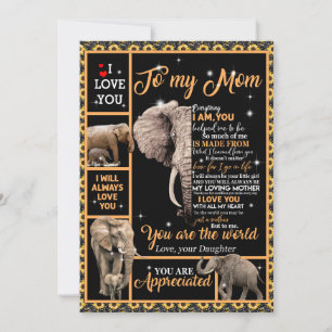 Cartes Pour Fêtes Annuelles Amour maman   Lettre À Ma Mère Vous Êtes Le Monde