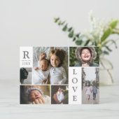 Cartes Pour Fêtes Annuelles Amour Moderne Bloc de Couleurs Blanches Collage de (Debout devant)