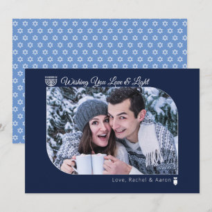 Cartes Pour Fêtes Annuelles Amour Moderne & Lumière Hanoukka Voeux Photo Holid