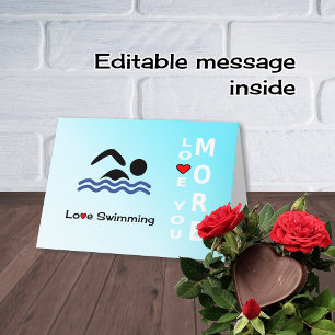 Cartes Pour Fêtes Annuelles Amour Natation Valentines Journée sports romantiqu
