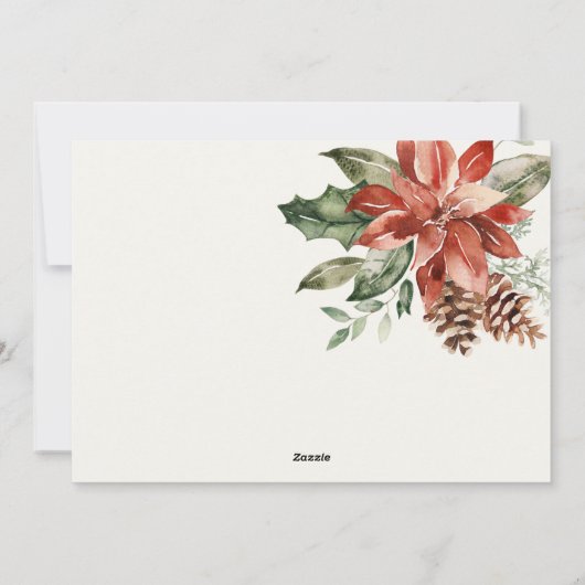 Cartes Pour Fêtes Annuelles Amour Paix Santé Bouquet de Poinsettia Feuille d'O (Dos)