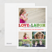 Cartes Pour Fêtes Annuelles Amour + Rire x5 (Devant / Derrière)