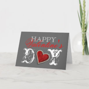 Cartes Pour Fêtes Annuelles Amour romantique du coeur "Heureuse Sainte-Valenti