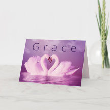 Amour romantique Grace Swans violet rose personnal