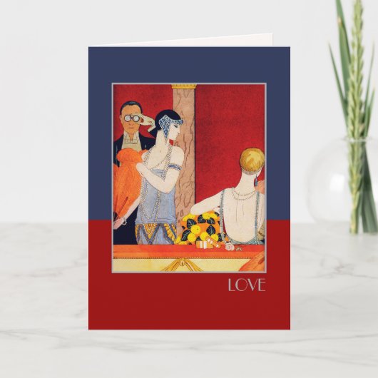 Cartes Pour Fêtes Annuelles Amour. Saint-Valentin Art déco (Devant)