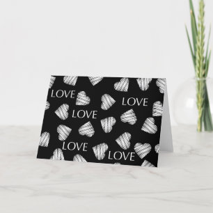 Cartes Pour Fêtes Annuelles Amour sans coutures Valentines Jour noir noir blan