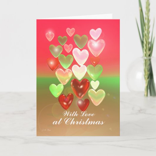 Cartes Pour Fêtes Annuelles Amoureux de Noël avec amour (Devant)