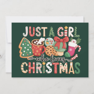 Cartes Pour Fêtes Annuelles Amoureux de Noël Juste Une Fille Qui Aime Noël