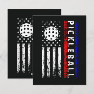 Cartes Pour Fêtes Annuelles Amoureux de Pickleball Drapeau Américain 4 Juillet