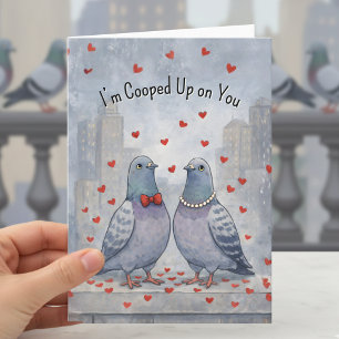 Cartes Pour Fêtes Annuelles Amoureux de pigeons de la Saint-Valentin