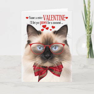 Cartes Pour Fêtes Annuelles Amoureux des chats Birman Feline Humour Saint Vale