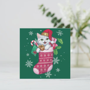 Cartes Pour Fêtes Annuelles Amoureux des chats Noël Drôle Propriétaire de chat