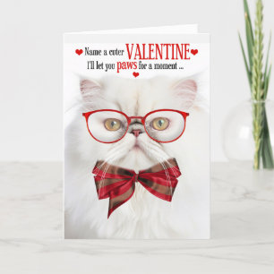 Cartes Pour Fêtes Annuelles Amoureux des chats perse blanc Valentine Feline Hu