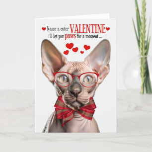 Cartes Pour Fêtes Annuelles Amoureux des chats sans cheveux Sphynx Valentine F