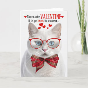 Cartes Pour Fêtes Annuelles Amoureux des chats White Shorthair Valentine Felin