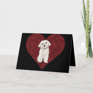 Cartes Pour Fêtes Annuelles Amoureux des chiens   Love Heart Fingerprint Malte