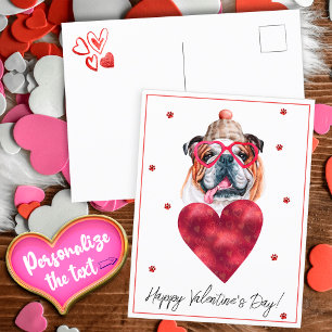 Cartes Pour Fêtes Annuelles Amoureux des chiens Valentine Cadeau Français Bull