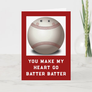 Cartes Pour Fêtes Annuelles Amoureux du baseball de Saint-Valentin