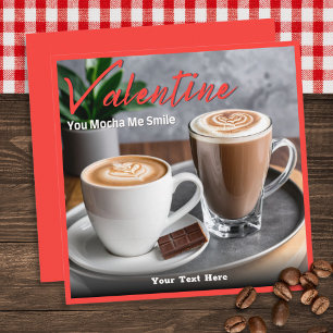 Cartes Pour Fêtes Annuelles Amoureux du café moka Texte personnalisé Saint-Val