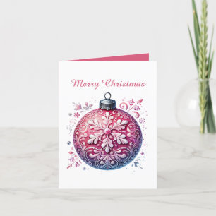 Cartes Pour Fêtes Annuelles Ampoule de Noël rose festif personnalisable