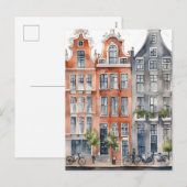 Cartes Pour Fêtes Annuelles Amsterdam aquarelle (Devant / Derrière)
