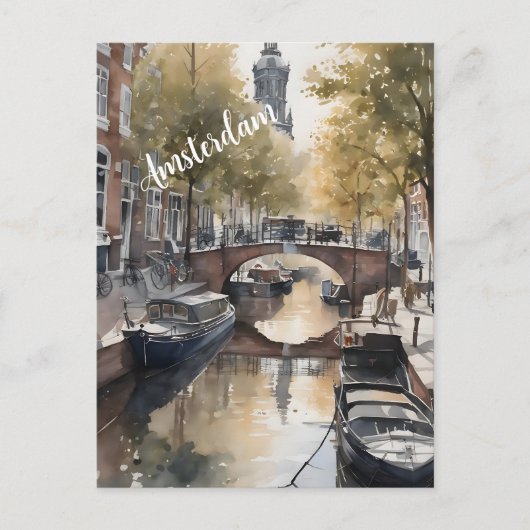Cartes Pour Fêtes Annuelles Amsterdam aquarelle (Devant)