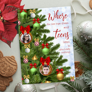 Cartes Pour Fêtes Annuelles Amusant Ado Sarcastique Humour Famille Joyeux Noël