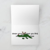 Cartes Pour Fêtes Annuelles Amusant Alligator de Noël en renne (Intérieur)