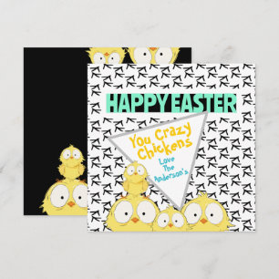 Cartes Pour Fêtes Annuelles Amusant "Bonne Pâques" Vous Poules folles  