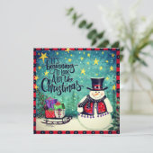 Cartes Pour Fêtes Annuelles Amusant Commencer à ressembler à Noël Snowman (Debout devant)