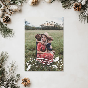 Cartes Pour Fêtes Annuelles Amusant Écrit Joyeux Noël sur un ruban dessiné