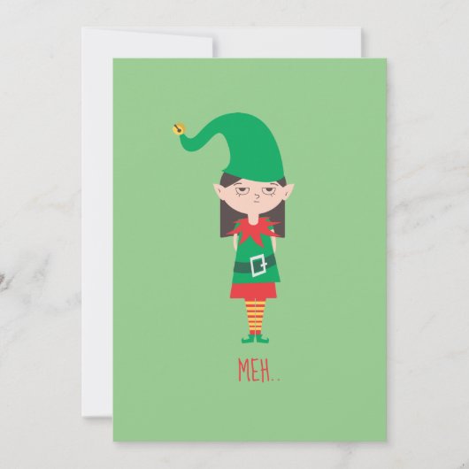 Cartes Pour Fêtes Annuelles Amusant Elf Fille de Noël (Devant)