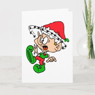 Cartes Pour Fêtes Annuelles Amusant et débordant Noël elfe vacances Humour