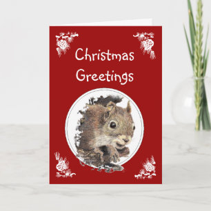Cartes Pour Fêtes Annuelles Amusant Humour animal d'écureuil de Noël