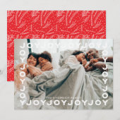 Cartes Pour Fêtes Annuelles Amusant | Joy Joy Joy Frame Christmas (Devant / Derrière)
