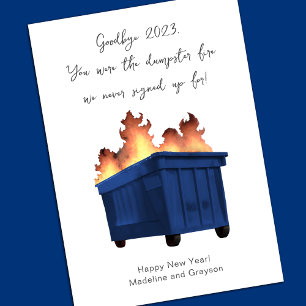 Cartes Pour Fêtes Annuelles Amusant Joyeux Nouvel An Feu de Dumpster