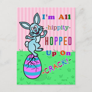 Cartes Pour Fêtes Annuelles Amusant lapin de Pâques Cracké Humour d'oeufs