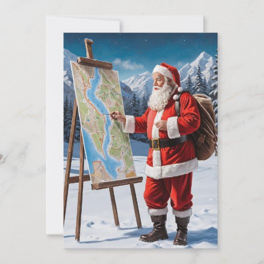 Cartes Pour Fêtes Annuelles Amusant mignon tendance Rouge Joyeux Noël Père Noë (Devant)