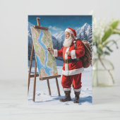 Cartes Pour Fêtes Annuelles Amusant mignon tendance Rouge Joyeux Noël Père Noë (Debout devant)