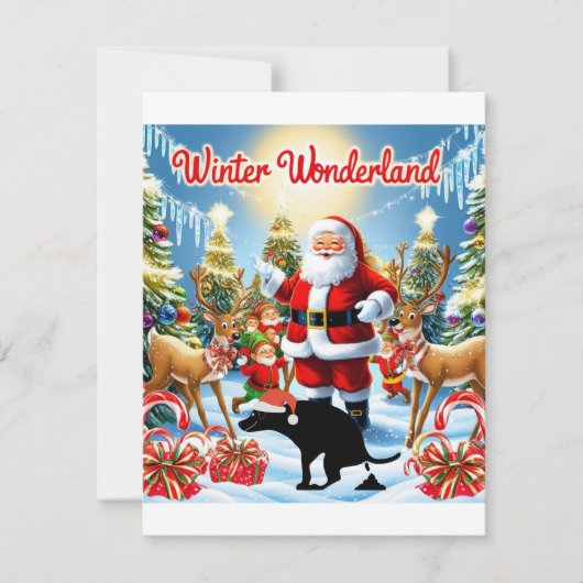 Cartes Pour Fêtes Annuelles Amusant Noël Pooping Chien Humour (Devant)